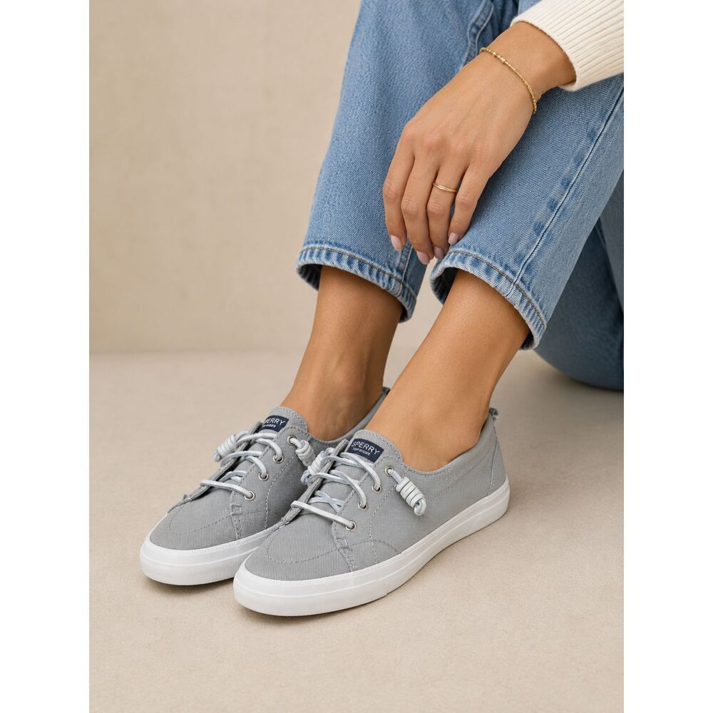 Sperry Top-Sider Gray Canvas Boat Shoe Sneakers Women's Size 7.5